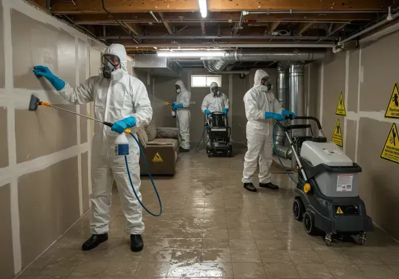 Basement Moisture Removal and Structural Drying process in West Salem, WI